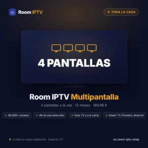Room IPTV multipantalla 12 meses – 4 pantallas – imagen Room IPTV